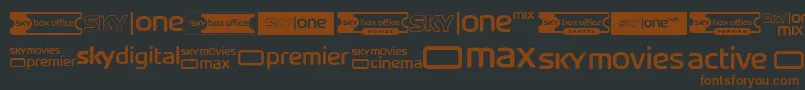 SkyTvChannelLogos Font – Brown Fonts on Black Background