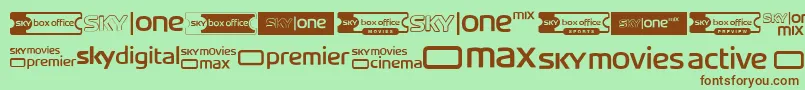 SkyTvChannelLogos Font – Brown Fonts on Green Background