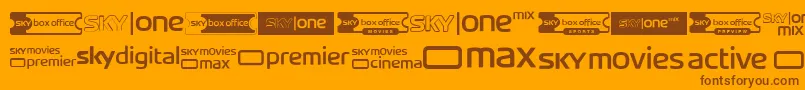 Шрифт SkyTvChannelLogos – коричневые шрифты на оранжевом фоне