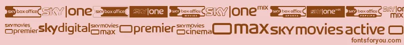 Шрифт SkyTvChannelLogos – коричневые шрифты на розовом фоне