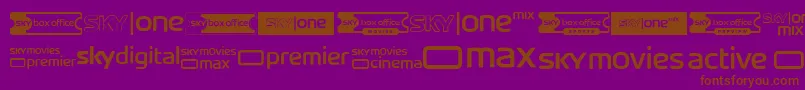 フォントSkyTvChannelLogos – 紫色の背景に茶色のフォント