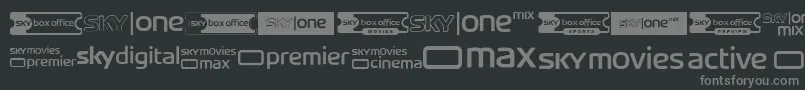 Шрифт SkyTvChannelLogos – серые шрифты на чёрном фоне