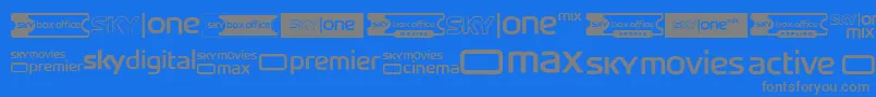 Czcionka SkyTvChannelLogos – szare czcionki na niebieskim tle