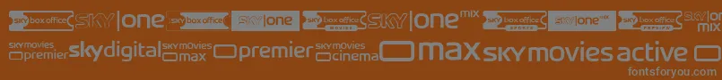 SkyTvChannelLogos Font – Gray Fonts on Brown Background