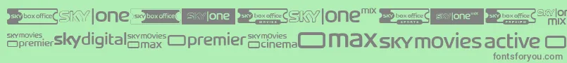 フォントSkyTvChannelLogos – 緑の背景に灰色の文字