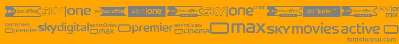 SkyTvChannelLogos Font – Gray Fonts on Orange Background