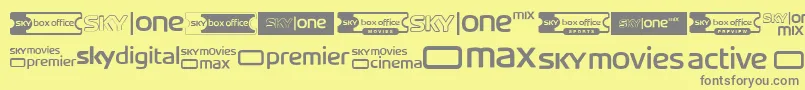 Шрифт SkyTvChannelLogos – серые шрифты на жёлтом фоне