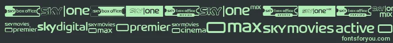 SkyTvChannelLogos Font – Green Fonts on Black Background