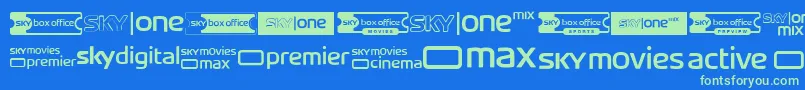 SkyTvChannelLogos Font – Green Fonts on Blue Background