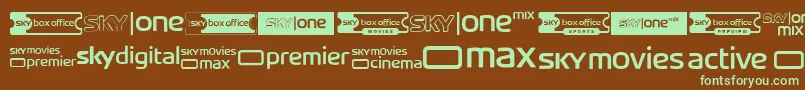 Fonte SkyTvChannelLogos – fontes verdes em um fundo marrom