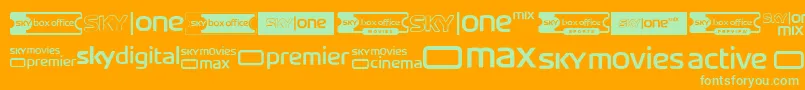 SkyTvChannelLogos Font – Green Fonts on Orange Background