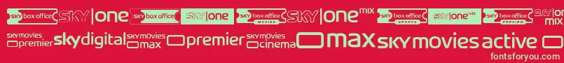 Fonte SkyTvChannelLogos – fontes verdes em um fundo vermelho