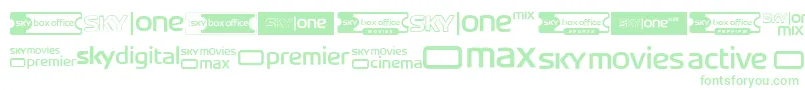 Fonte SkyTvChannelLogos – fontes verdes em um fundo branco