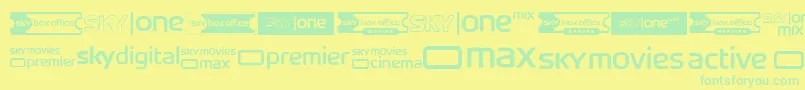 フォントSkyTvChannelLogos – 黄色い背景に緑の文字