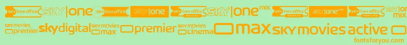 fuente SkyTvChannelLogos – Fuentes Naranjas Sobre Fondo Verde