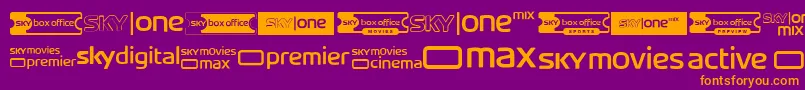 Fonte SkyTvChannelLogos – fontes laranjas em um fundo violeta