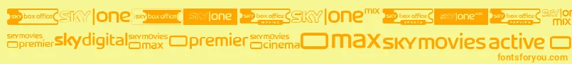 SkyTvChannelLogos Font – Orange Fonts on Yellow Background