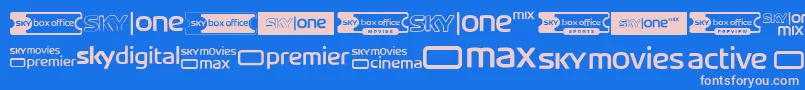 SkyTvChannelLogos Font – Pink Fonts on Blue Background