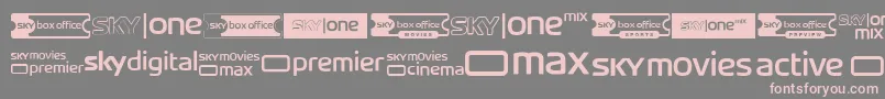 フォントSkyTvChannelLogos – 灰色の背景にピンクのフォント