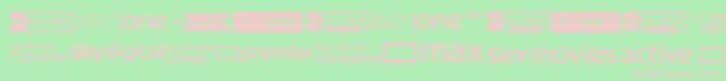 SkyTvChannelLogos Font – Pink Fonts on Green Background