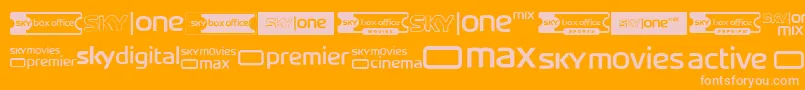 SkyTvChannelLogos Font – Pink Fonts on Orange Background