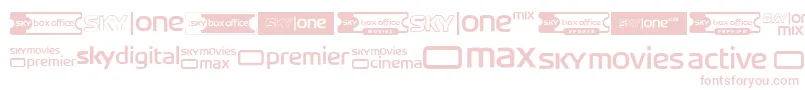 SkyTvChannelLogos-Schriftart – Rosa Schriften auf weißem Hintergrund