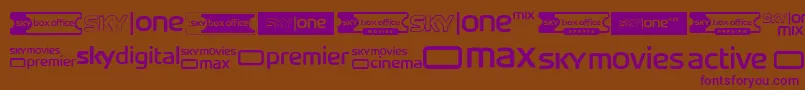 フォントSkyTvChannelLogos – 紫色のフォント、茶色の背景