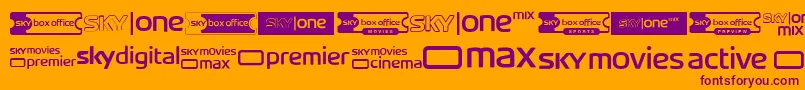 SkyTvChannelLogos Font – Purple Fonts on Orange Background