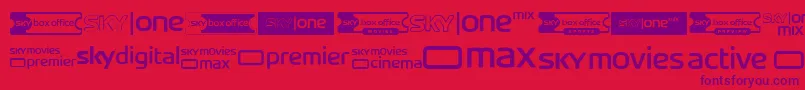 フォントSkyTvChannelLogos – 赤い背景に紫のフォント