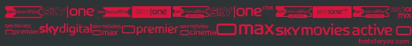 SkyTvChannelLogos Font – Red Fonts on Black Background