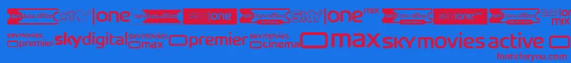 SkyTvChannelLogos Font – Red Fonts on Blue Background