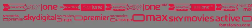 SkyTvChannelLogos Font – Red Fonts on Gray Background