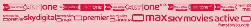 SkyTvChannelLogos Font – Red Fonts on Pink Background