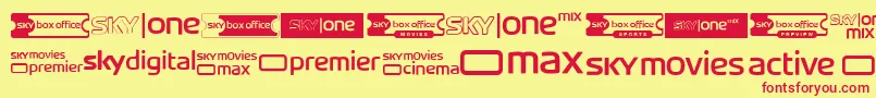 フォントSkyTvChannelLogos – 赤い文字の黄色い背景