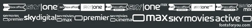 Fonte SkyTvChannelLogos – fontes brancas em um fundo preto