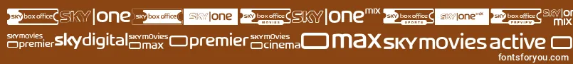 SkyTvChannelLogos Font – White Fonts on Brown Background