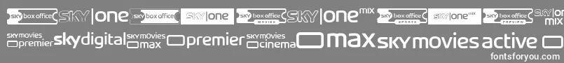 SkyTvChannelLogos Font – White Fonts on Gray Background