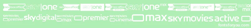 フォントSkyTvChannelLogos – 緑の背景に白い文字