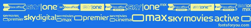 Fonte SkyTvChannelLogos – fontes amarelas em um fundo azul