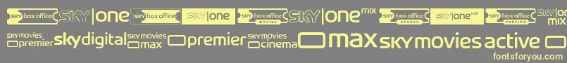 SkyTvChannelLogos Font – Yellow Fonts on Gray Background