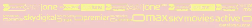 フォントSkyTvChannelLogos – 黄色のフォント、ピンクの背景