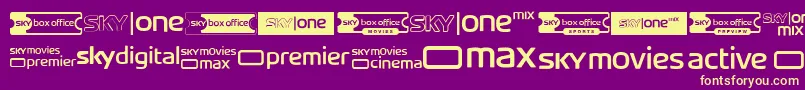 SkyTvChannelLogos Font – Yellow Fonts on Purple Background