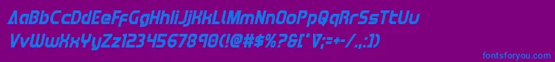 Redlinecondital Font – Blue Fonts on Purple Background