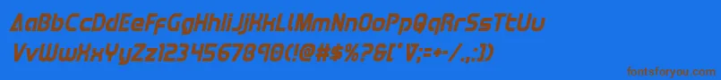 Redlinecondital Font – Brown Fonts on Blue Background