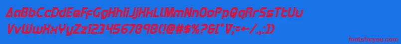 Redlinecondital Font – Red Fonts on Blue Background