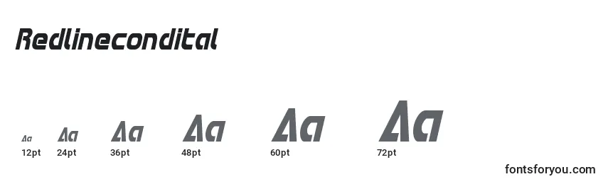Redlinecondital Font Sizes