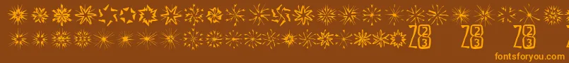 Zone23Foopy5-Schriftart – Orangefarbene Schriften auf braunem Hintergrund