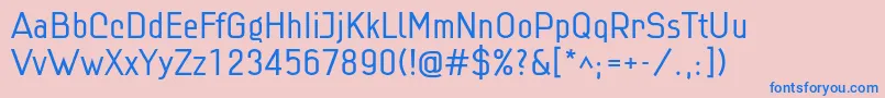 フォントLinlig – ピンクの背景に青い文字