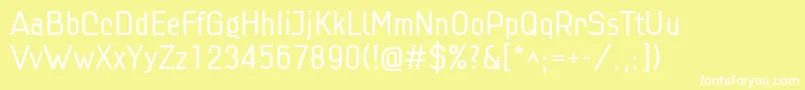 Linlig-fontti – valkoiset fontit keltaisella taustalla