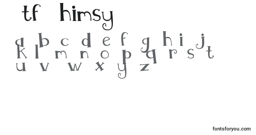 A fonte MtfWhimsy – alfabeto, números, caracteres especiais